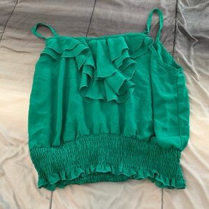 Green spaghetti strap top